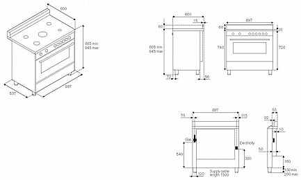 ���� ���� ����� Bertazzoni ��� MAS95IMFENTAV