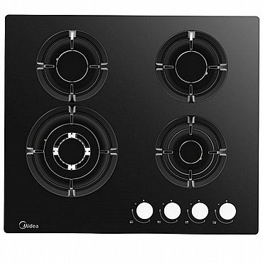 כיריים גז 4 להבות Midea מידאה דגם 60GH503-W זכוכית לבנה כיריים גז 4 להבות Midea מידאה דגם 60GH503-W זכוכית לבנה