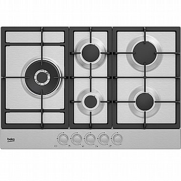 כיריים גז נירוסטה - 5 להבות Beko בקו HIAL752205SX כיריים גז נירוסטה - 5 להבות Beko בקו HIAL752205SX