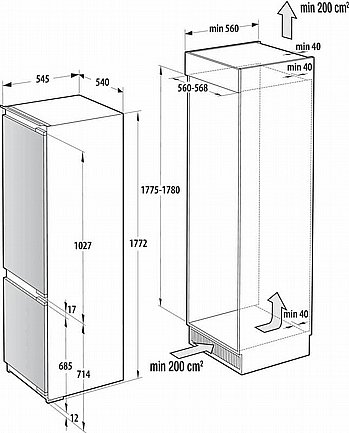 ���� �������� ����� ����� 252 ���� GORENJE ������ ��� NRKI517E62WF *����� ����� �� ������ �����*