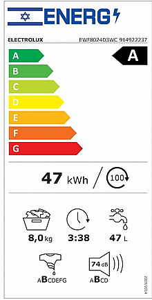 ����� ����� 8 �"� ��� ���� Electrolux ���������� ��� EWF8024D3WC