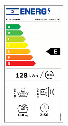 ����� ����� 8 �"� ���������� Electrolux ��� ��� EDH6283BM Heat Pump ���