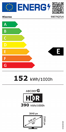 �������� ���� 98" HISENSE ������ 4K QLED ��� 98E79Q *����� ����� �� ������ �����*