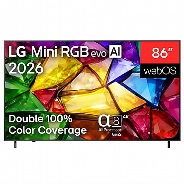 טלוויזיה חכמה 86" LG 4K Mini RGB אל ג'י דגם 86MRGB85B6C טלוויזיה חכמה 86" LG 4K Mini RGB אל ג'י דגם 86MRGB85B6C