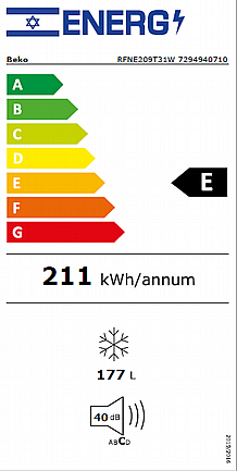 ����� 5 ���� 177 ���� ��� BEKO RFNE209T31W ��� ���