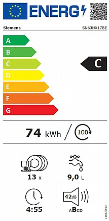  ���� ��� 60 �"� �������� ��� ����� SIEMENS ��� SN63HX17BE 