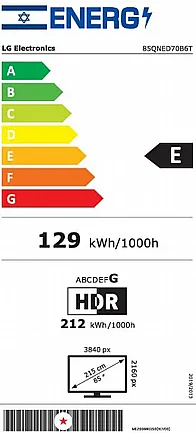 �������� 85" 4K AI MiniLED �� �� ��� LG 85QNED70B6T