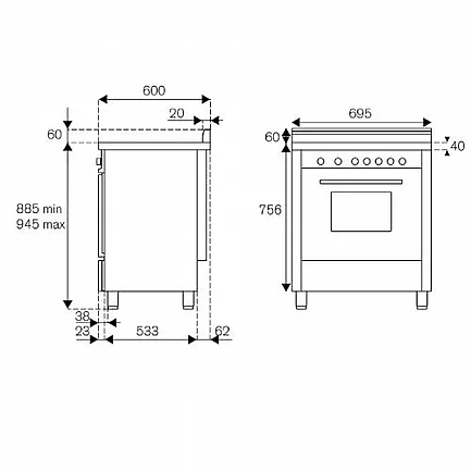 ���� ����� ������ 70 �"� BERTAZZONI ������� ��� AM75C61BX