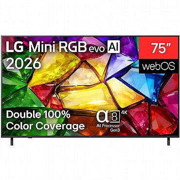 טלוויזיה חכמה 75" LG 4K Mini RGB AI אל ג'י 75MRGB85B6C טלוויזיה חכמה 75" LG 4K Mini RGB AI אל ג'י 75MRGB85B6C