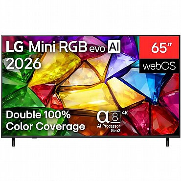 טלוויזיה חכמה 65" LG 4K Mini RGB AI אל ג'י 65MRGB85B6C טלוויזיה חכמה 65" LG 4K Mini RGB AI אל ג'י 65MRGB85B6C
